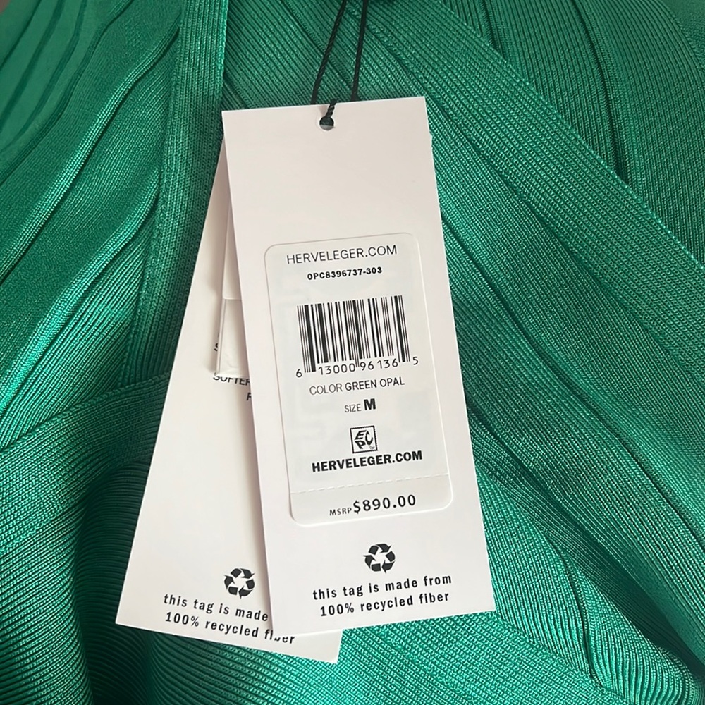 This is a Green Opal HERVE LEGER PARIS dress.